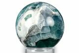 Polished Green & Purple Fluorite Sphere - Mexico #344833-1